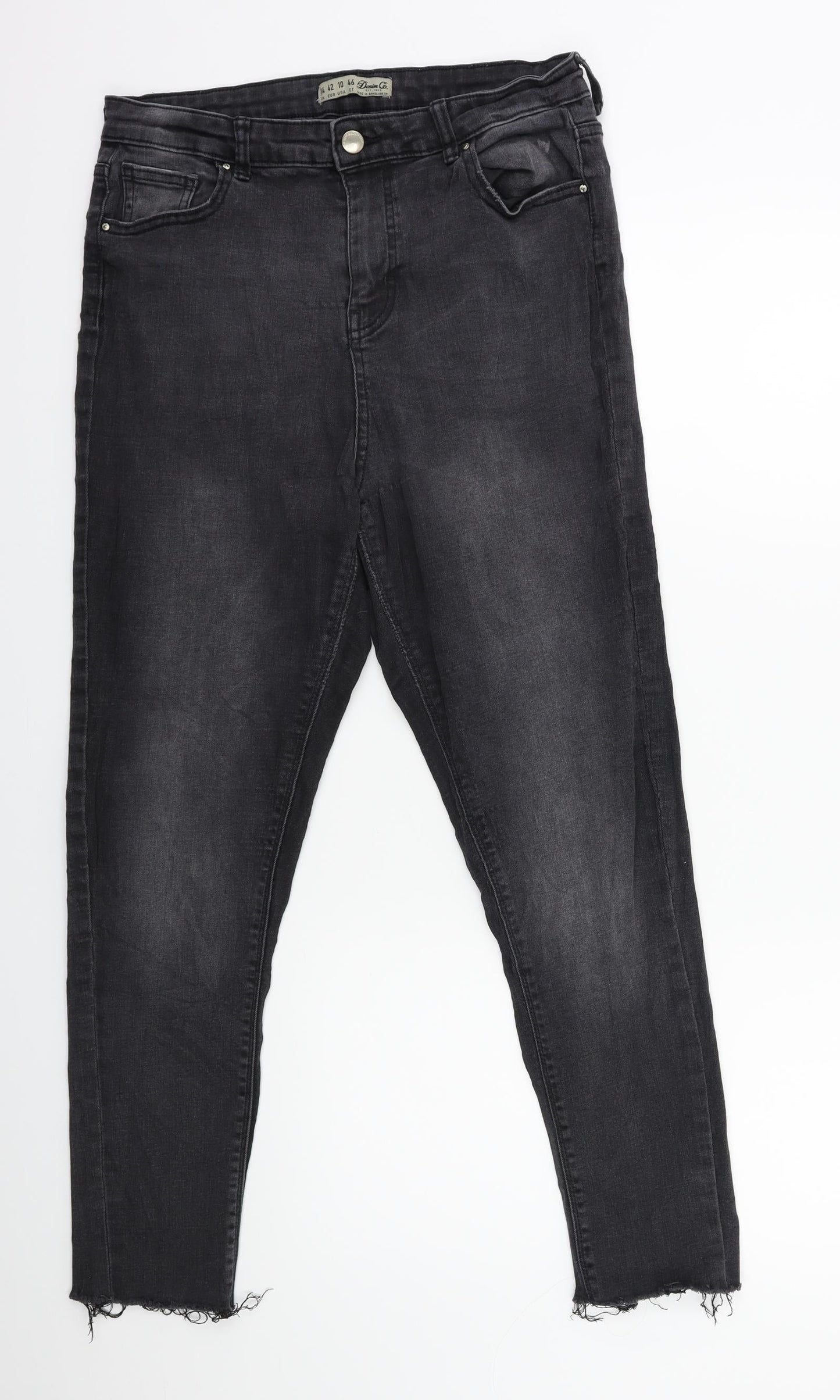Denim & Co. Womens Grey  Denim Skinny Jeans Size 14 L25 in