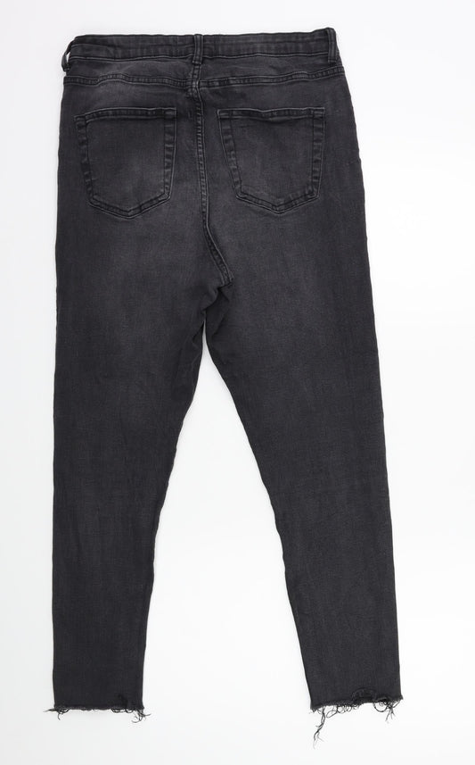 Denim & Co. Womens Grey  Denim Skinny Jeans Size 14 L25 in