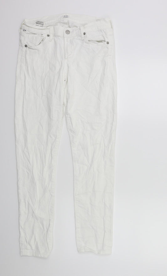 cOFh Womens White  Denim Skinny Jeans Size 28 in L30 in