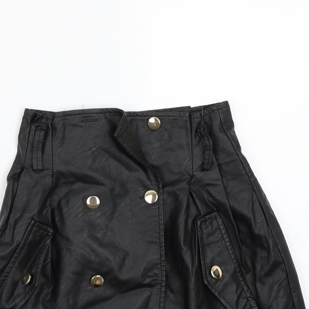 Preworn Womens Black   A-Line Skirt Size S