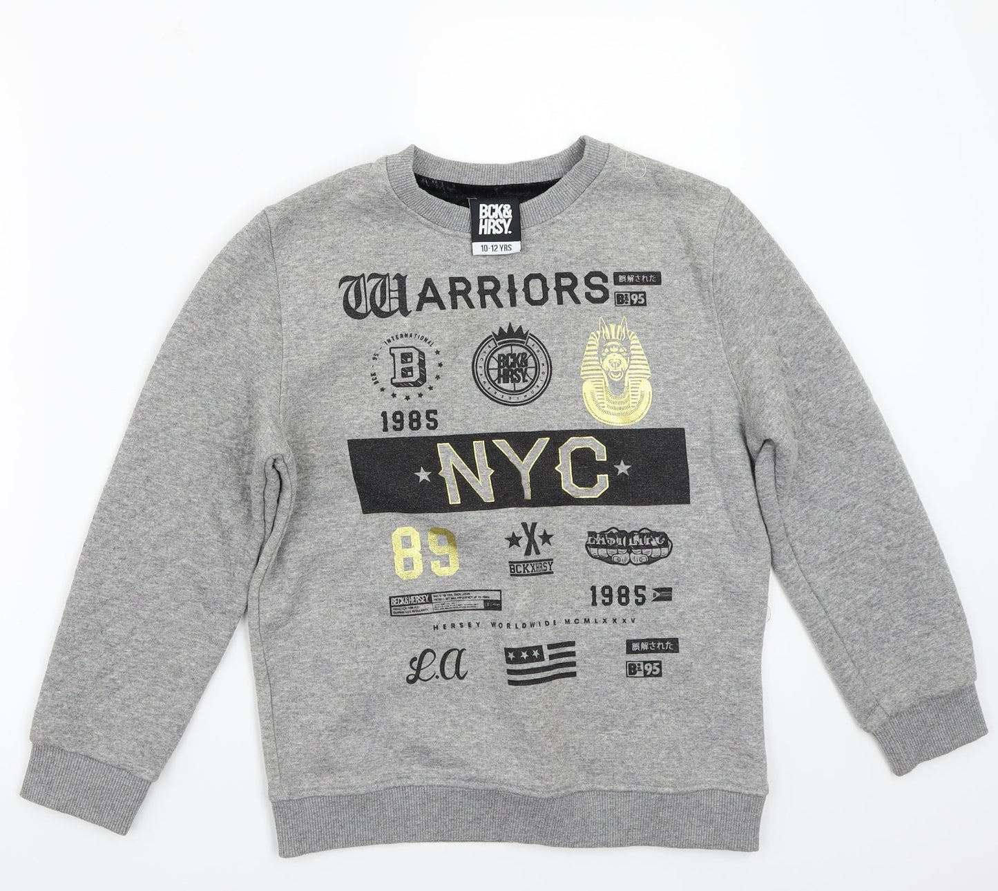 BCK & HRSY Boys Grey   Pullover Jumper Size 11-12 Years