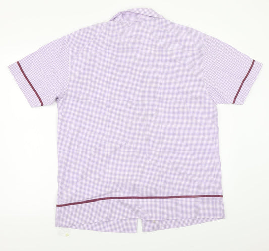 Jeff&Co Womens Purple Check  Basic Button-Up Size L