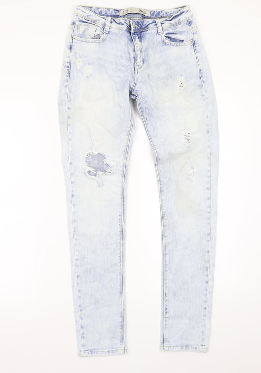 Denim & Co. Womens Blue   Skinny Jeans Size 8 L28 in