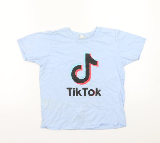 Gildan Girls Blue   Basic T-Shirt Size L