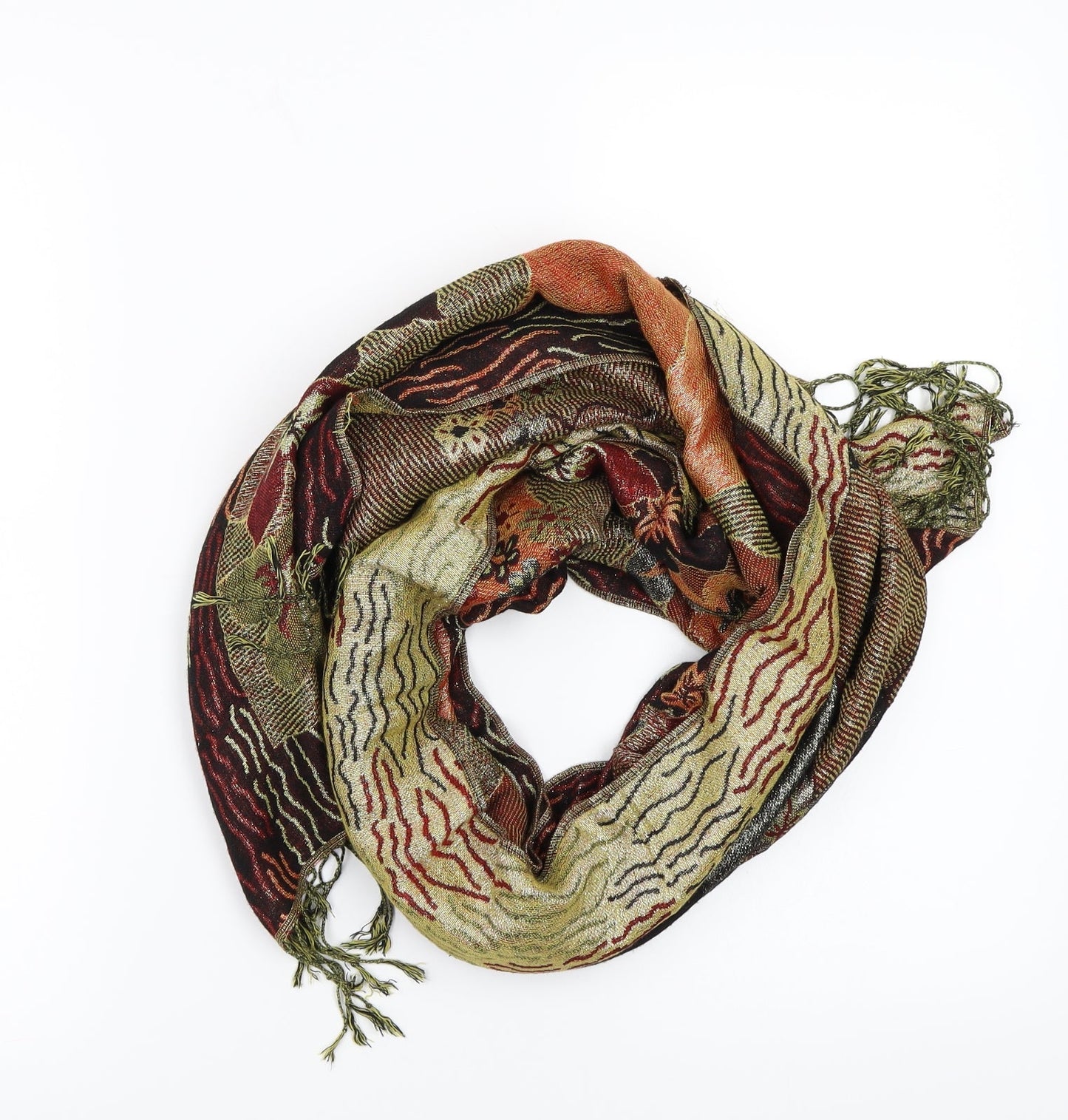 Preworn Womens Gold Floral   Scarf