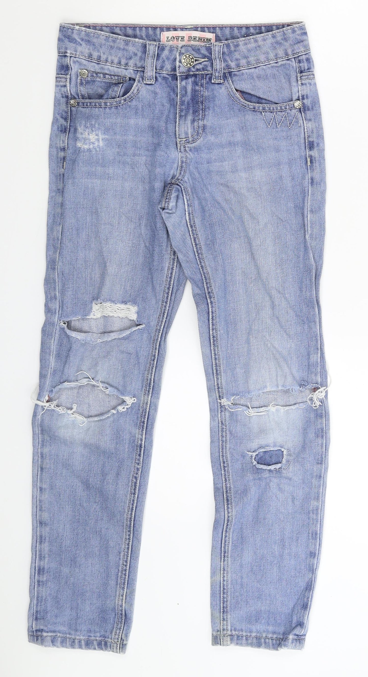 Preworn Womens Blue  Denim Skinny Jeans Size 24 in L25 in