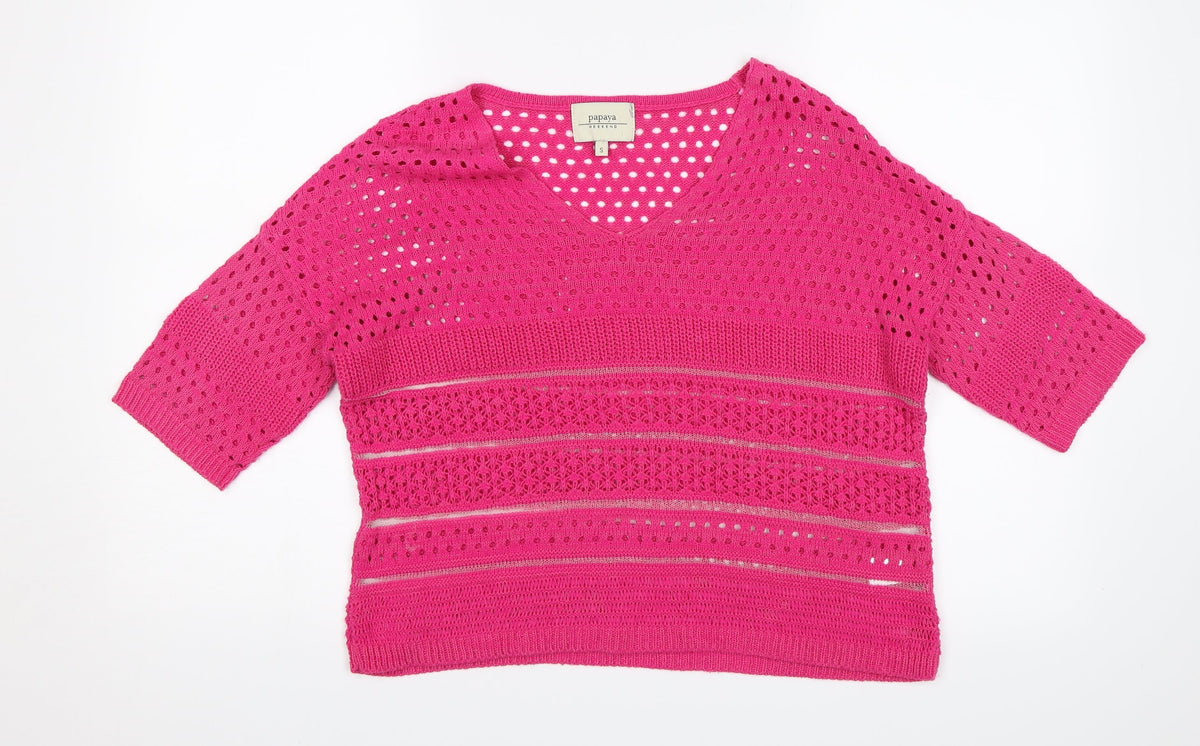 Papaya Womens Pink   Jersey Blouse Size S
