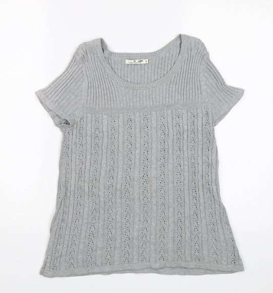 TOM TAILOR Womens Grey   Jersey Blouse Size XS