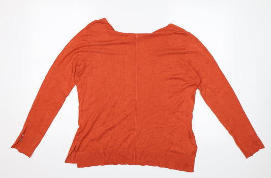 Encuentro Womens Orange   Jersey Blouse Size 2XL