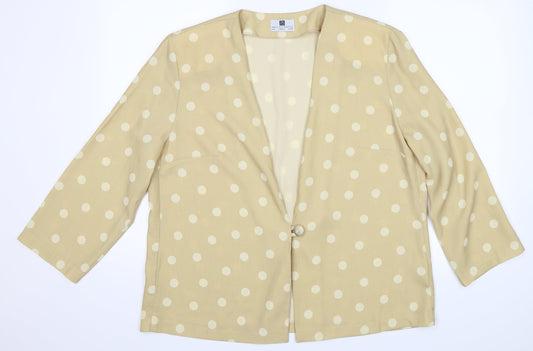 Paul Seperates Womens Yellow Polka Dot  Jacket Blazer Size 18
