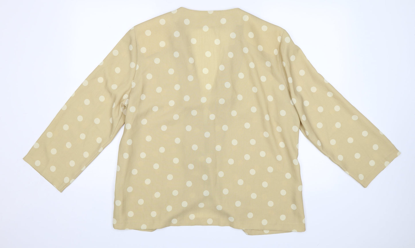 Paul Seperates Womens Yellow Polka Dot  Jacket Blazer Size 18