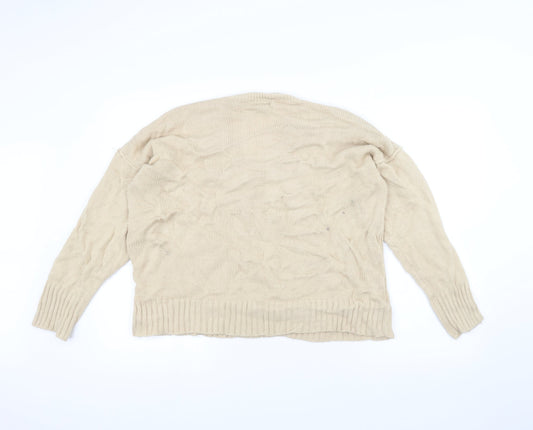 QED London Womens White  Knit Pullover Jumper Size M