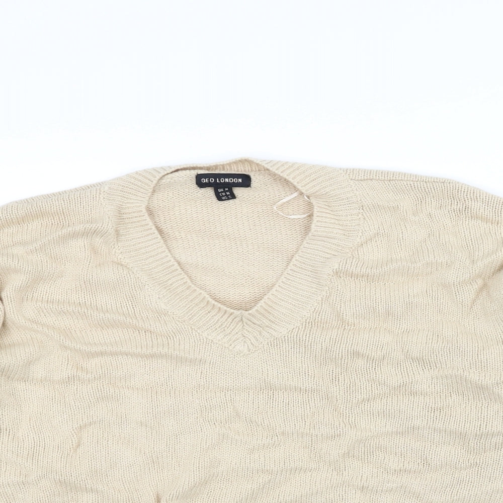 QED London Womens White  Knit Pullover Jumper Size M