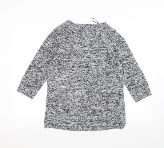 New Look Womens Grey  Knit Pullover Jumper Size 8