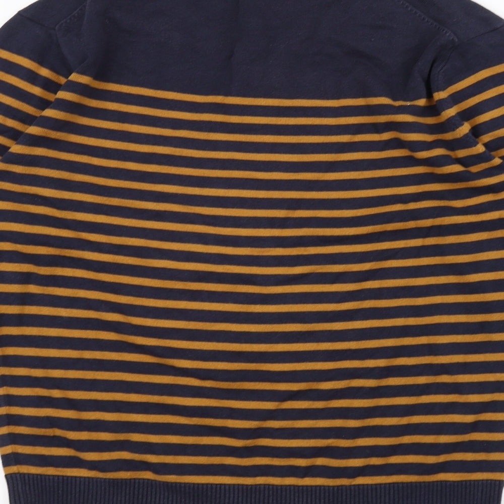 Easy Womens Blue Striped  Pullover Jumper Size M