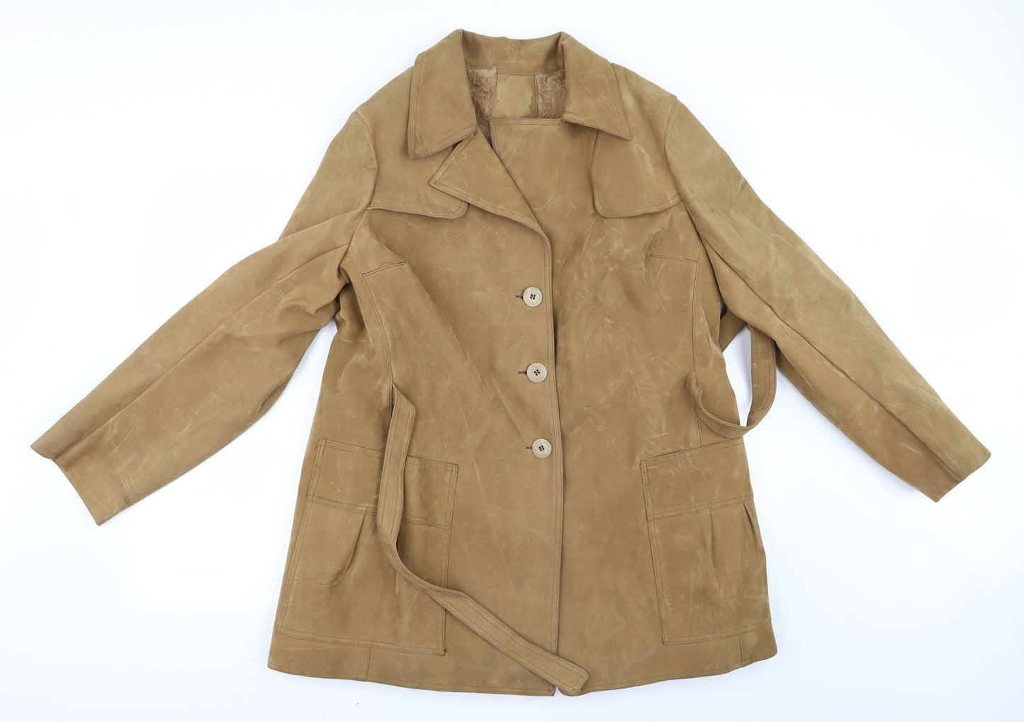 Preworn Womens Beige   Overcoat Coat Size L