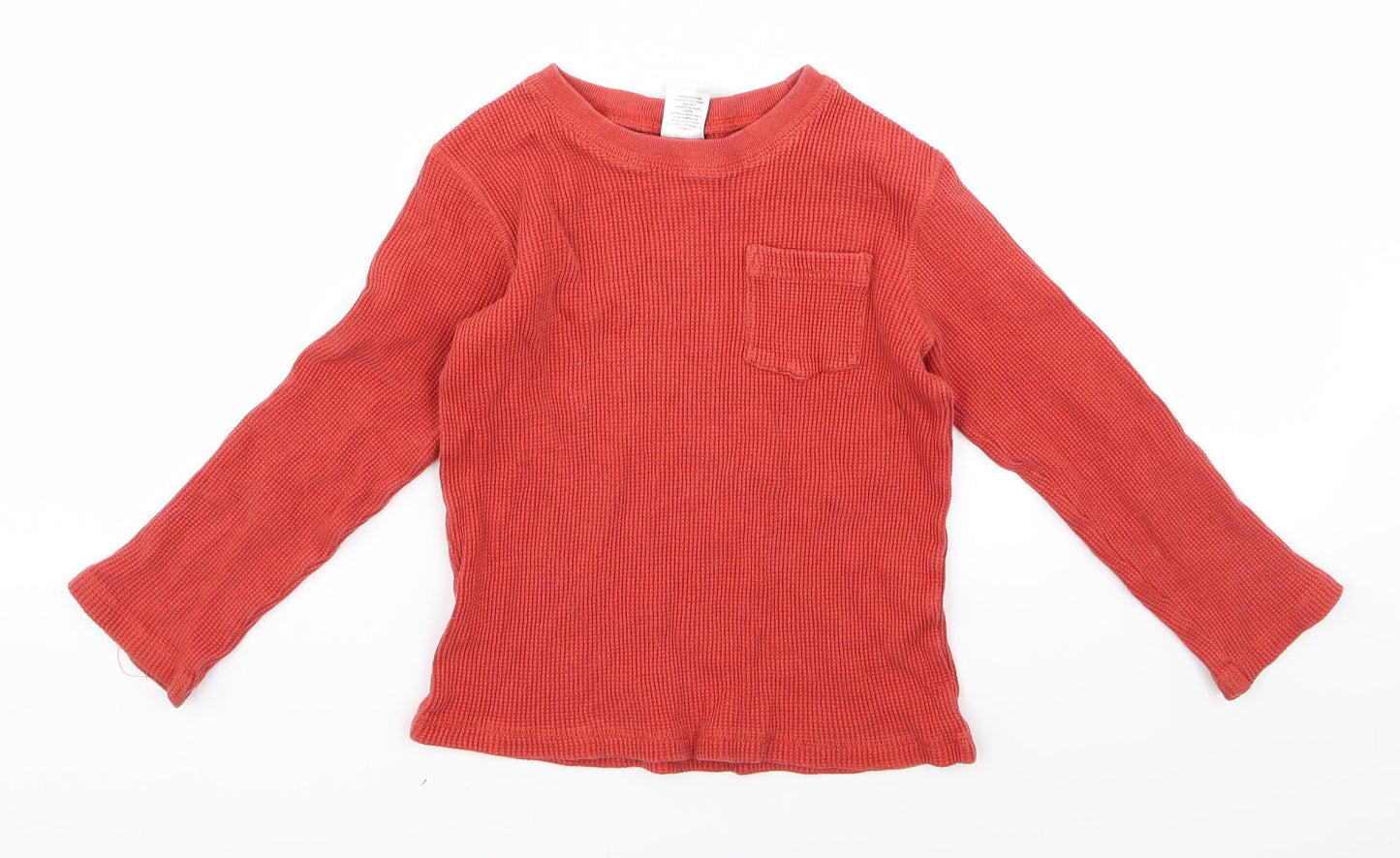 Preworn Girls Red   Pullover Jumper Size 7 Years