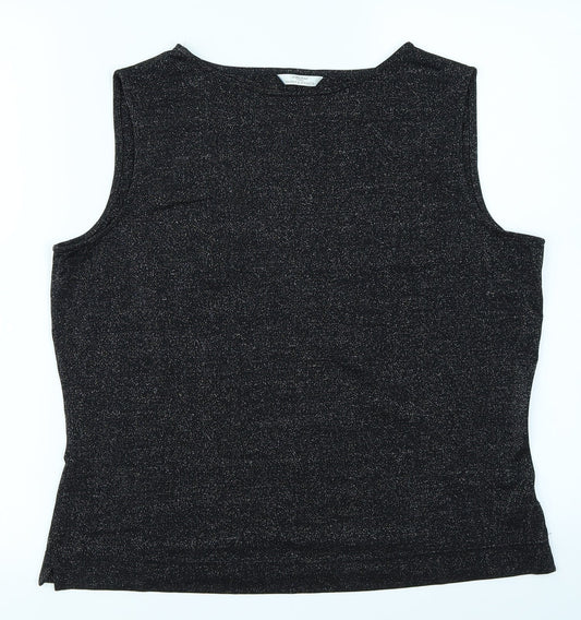 St Michael Womens Black   Basic T-Shirt Size 16