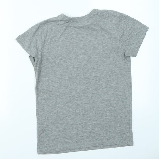 Rebel Boys Grey   Basic T-Shirt Size 9-10 Years  - Dinosaur