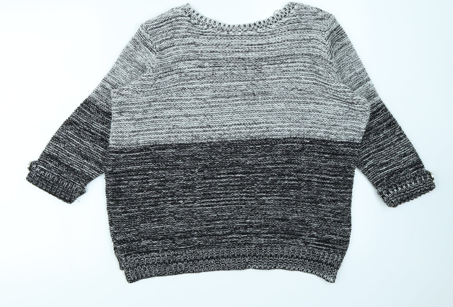 Wallis Womens Grey Striped  Pullover Jumper Size M