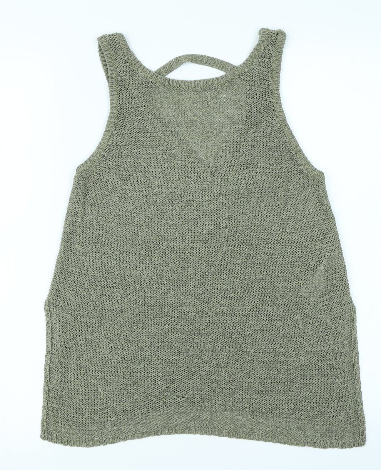 New Look Womens Green  Knit Basic Tank Size 8