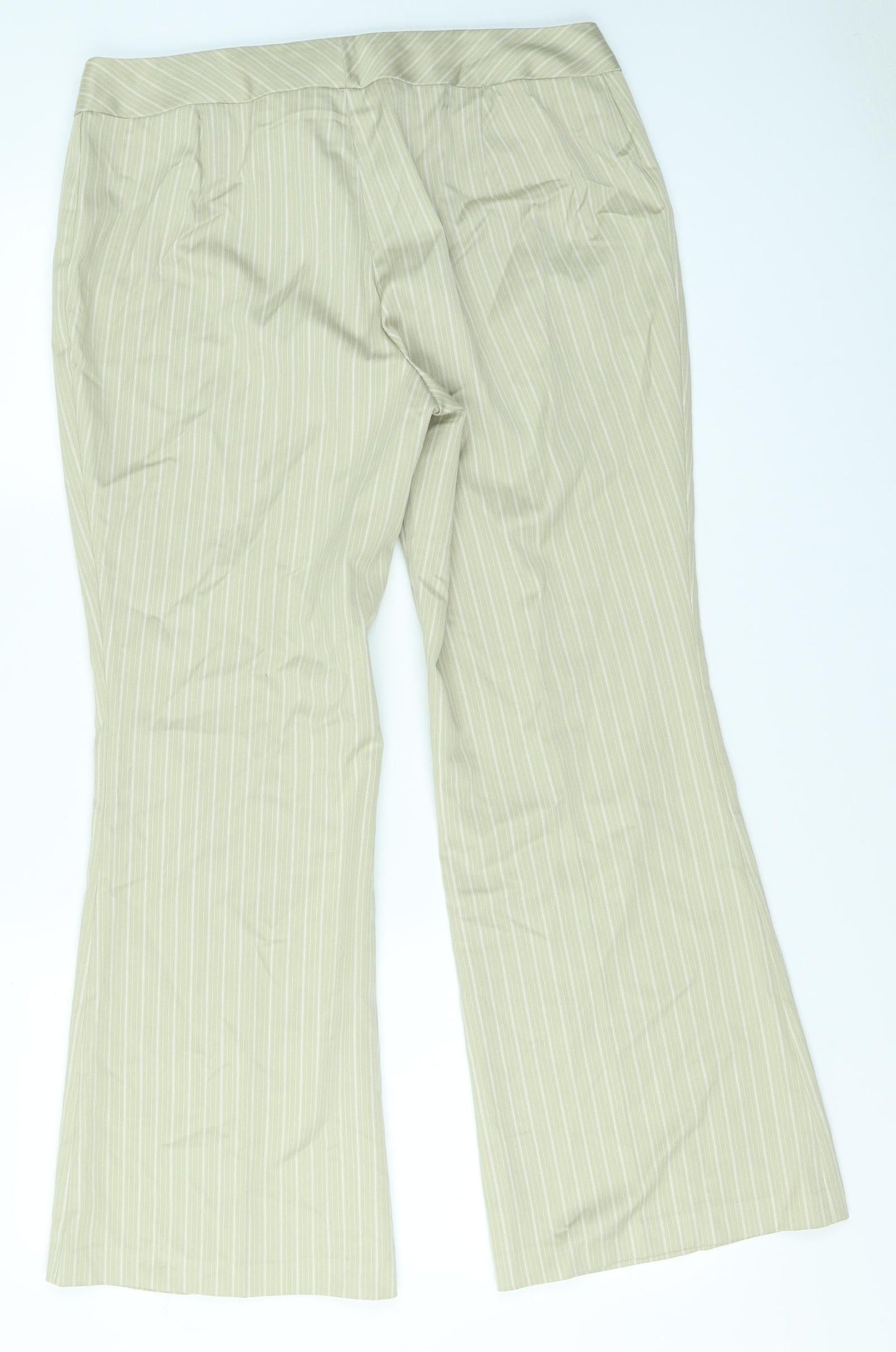 Marks & spencer Womens Brown Striped  Trousers  Size 14 L26 in