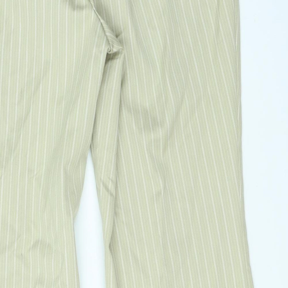 Marks & spencer Womens Brown Striped  Trousers  Size 14 L26 in