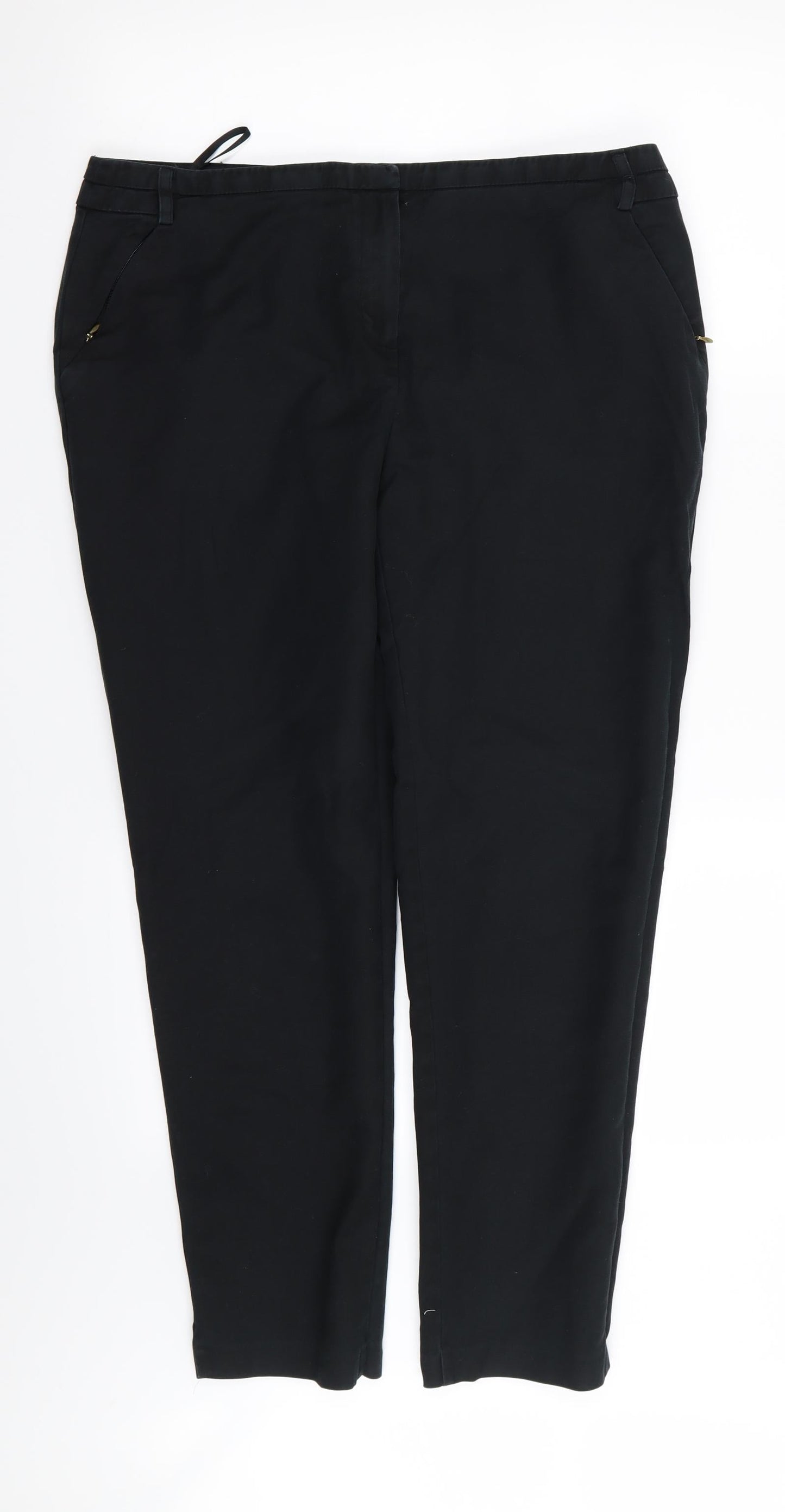 Moda Womens Black   Trousers  Size 14 L26 in