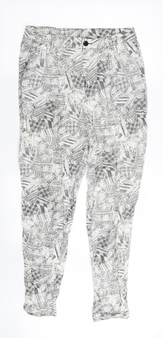 River Island Womens Multicoloured Geometric  Trousers  Size 10 L27 in