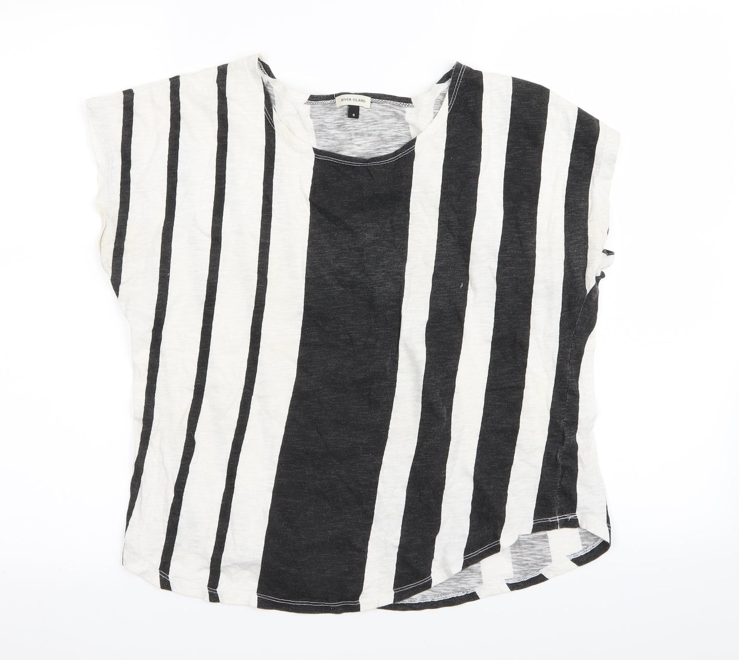 River Island Womens Multicoloured Striped  Basic T-Shirt Size 8
