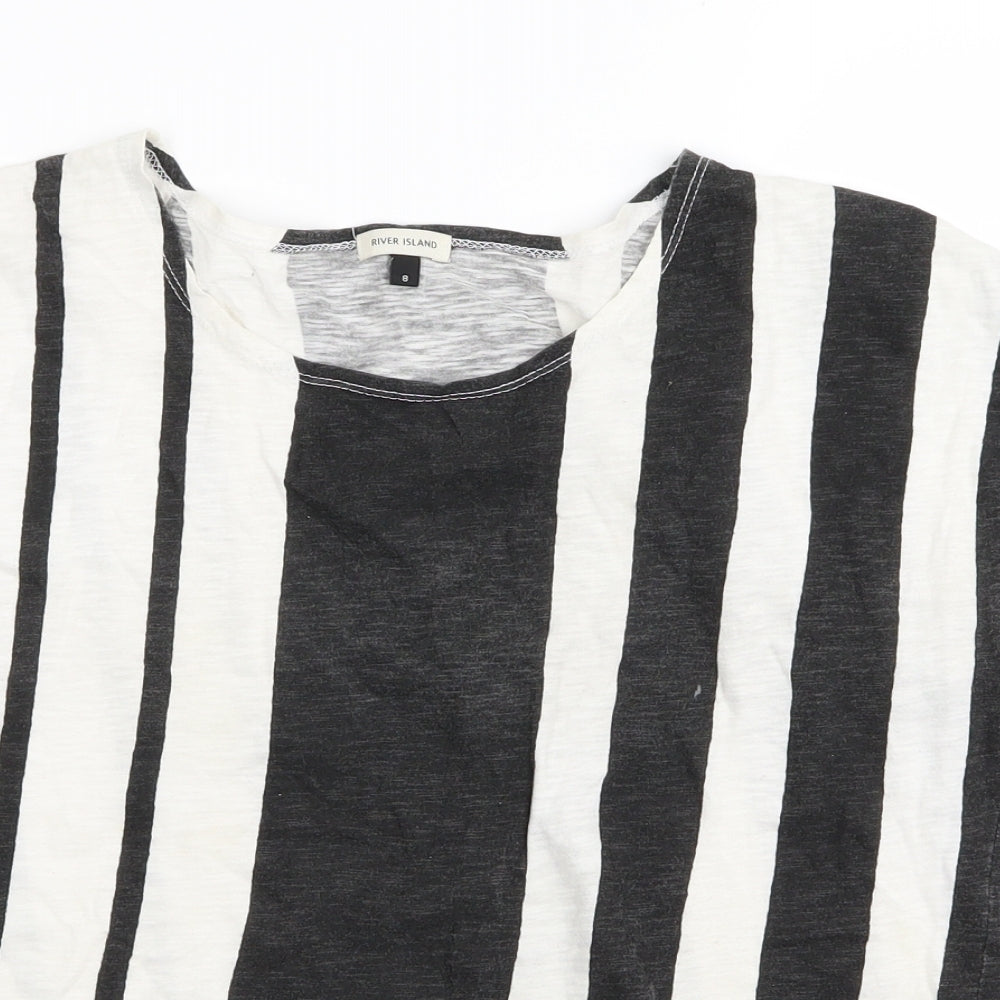River Island Womens Multicoloured Striped  Basic T-Shirt Size 8