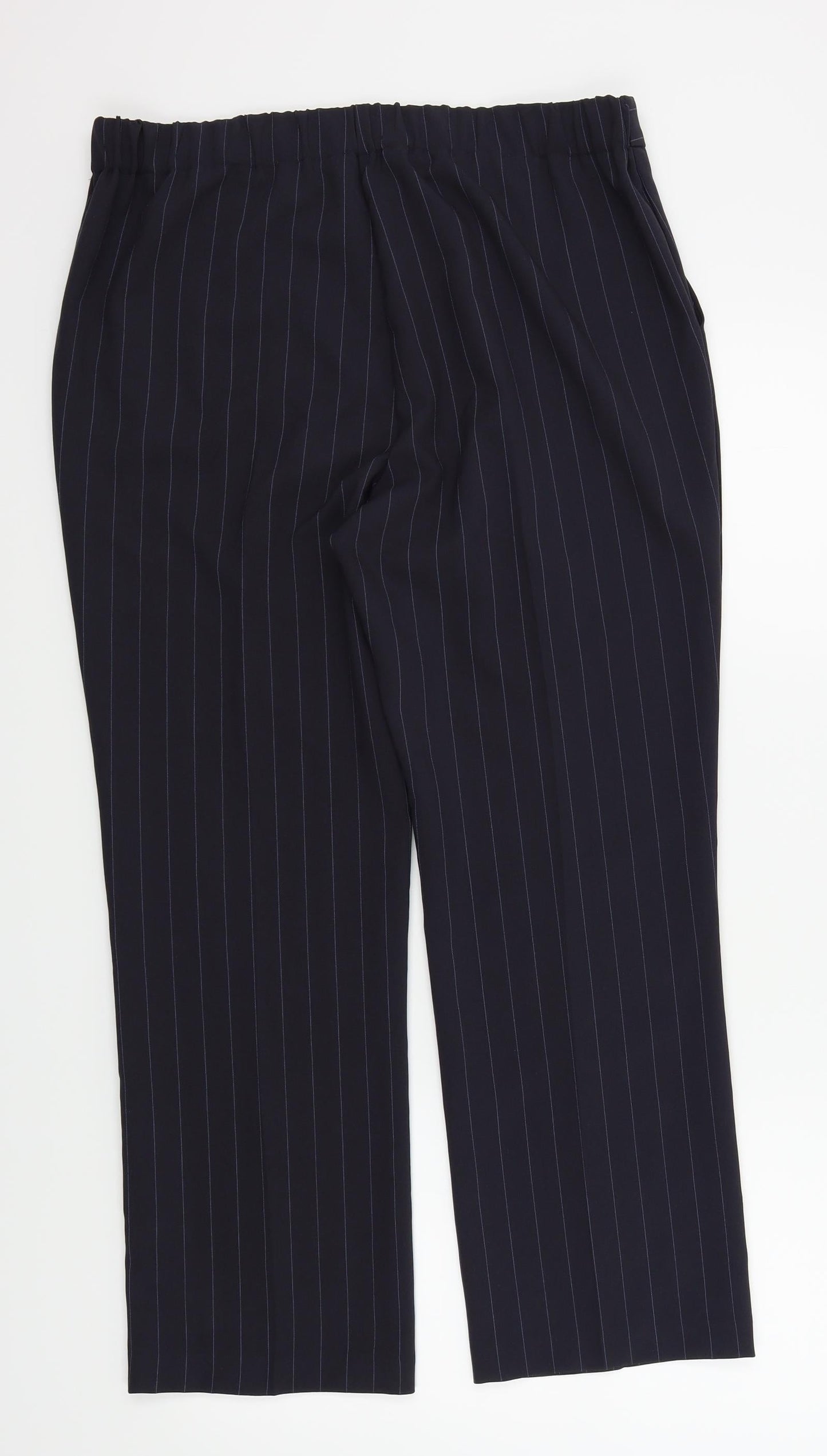 Preworn Womens Blue Striped  Trousers  Size 12 L27 in