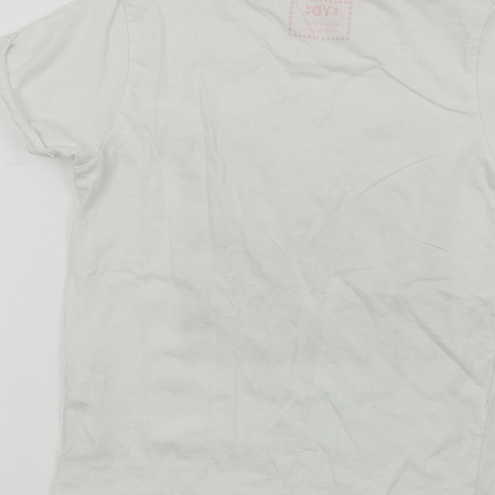 YD Girls White   Basic T-Shirt Size 10 Years  - NYC