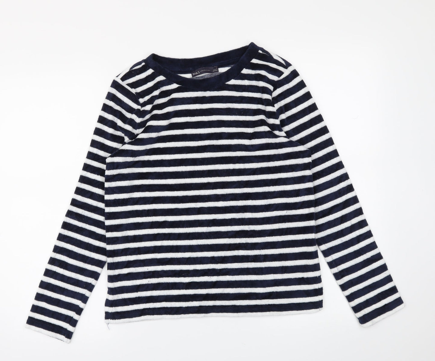 m&s Womens Blue Striped  Basic T-Shirt Size 6
