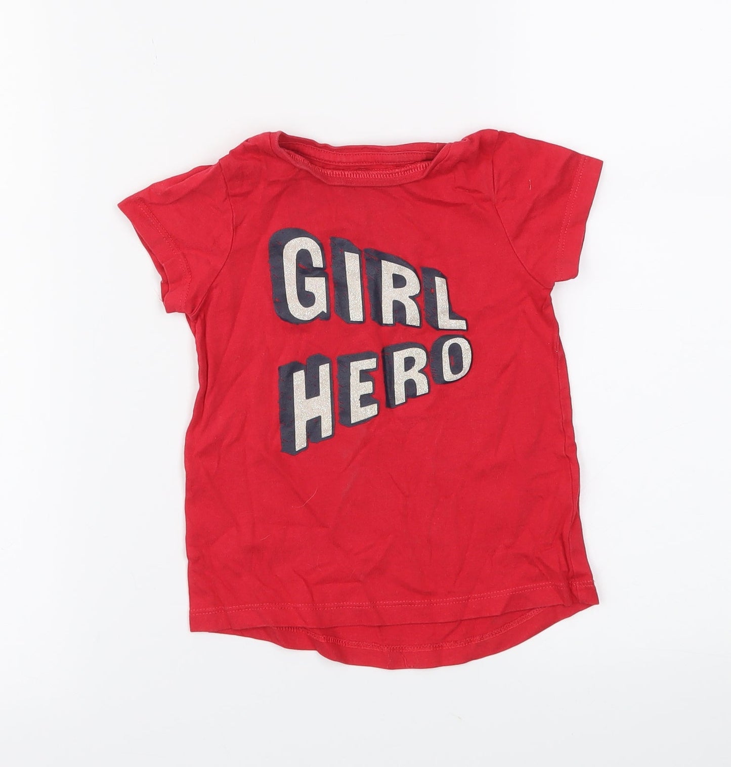 Nutmeg Girls Red   Basic T-Shirt Size 2-3 Years