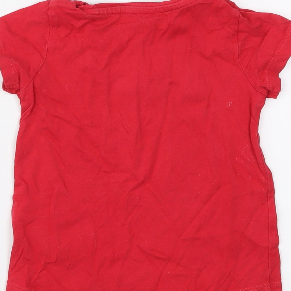 Nutmeg Girls Red   Basic T-Shirt Size 2-3 Years