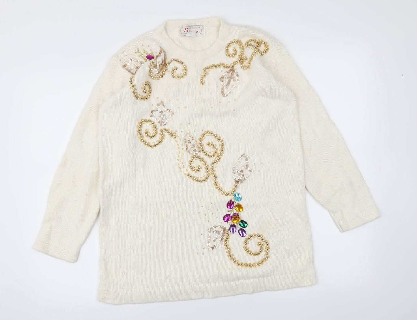 Sanco Womens Ivory   Pullover Jumper Size M