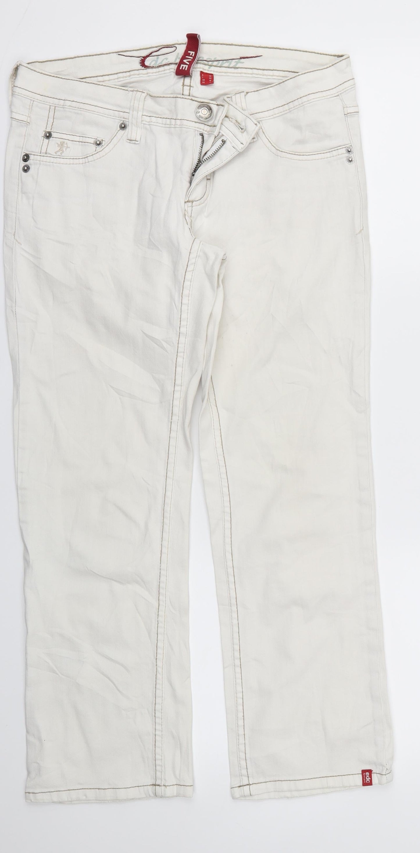 FIVE Womens Ivory   Skinny Jeans Size 10 L25 in