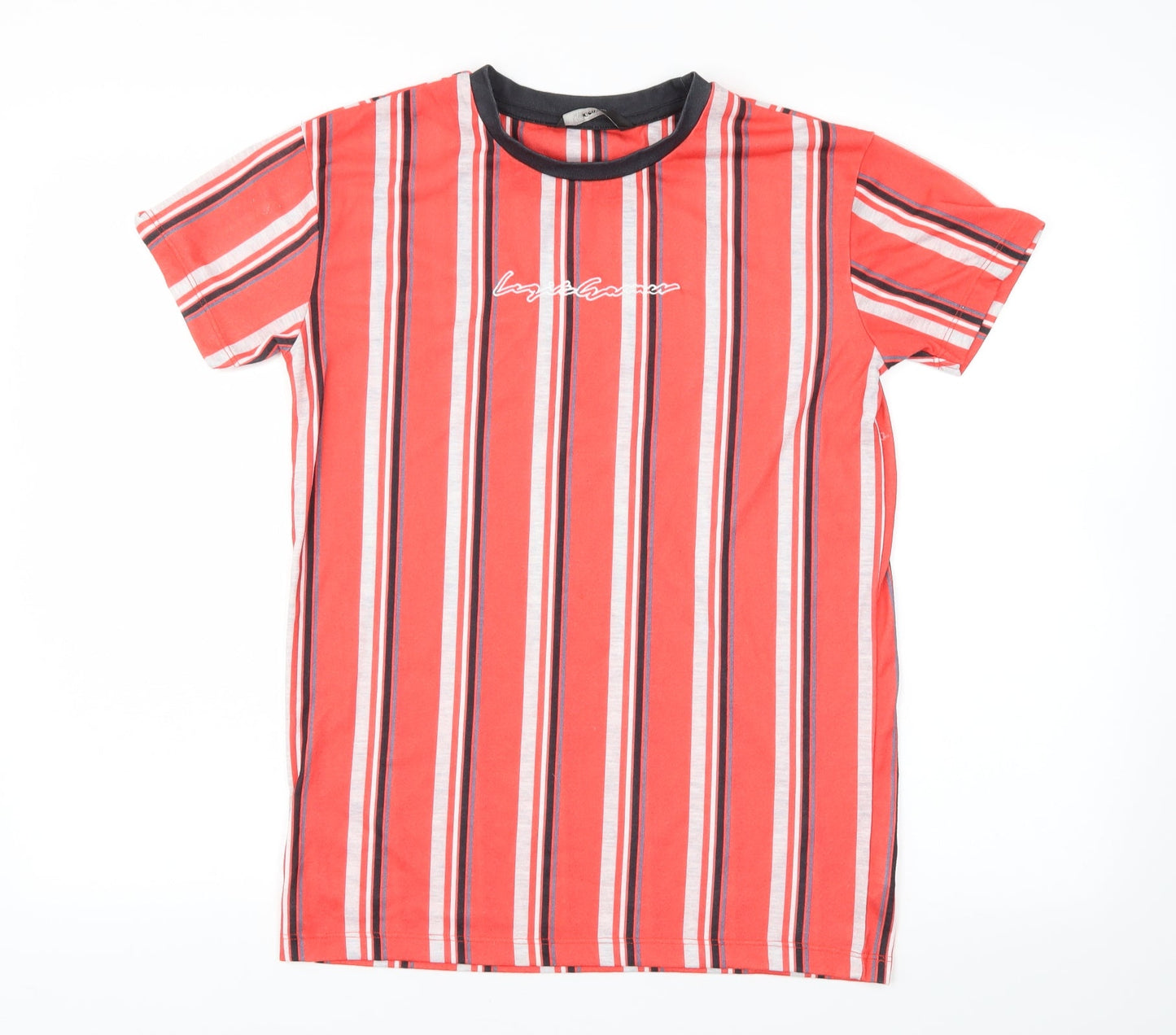 George Boys Red Striped  Basic T-Shirt Size 13-14 Years