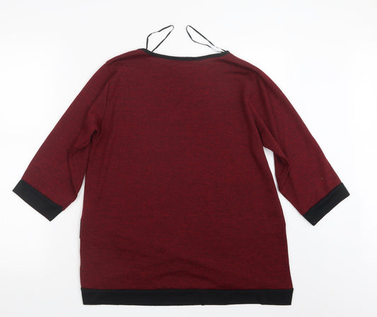Quiz Womens Red  Knit Pullover Jumper Size 10