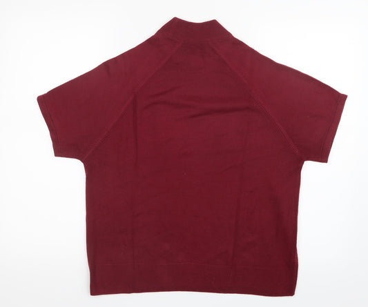 Marks and Spencer Womens Red  Knit Pullover Jumper Size 14