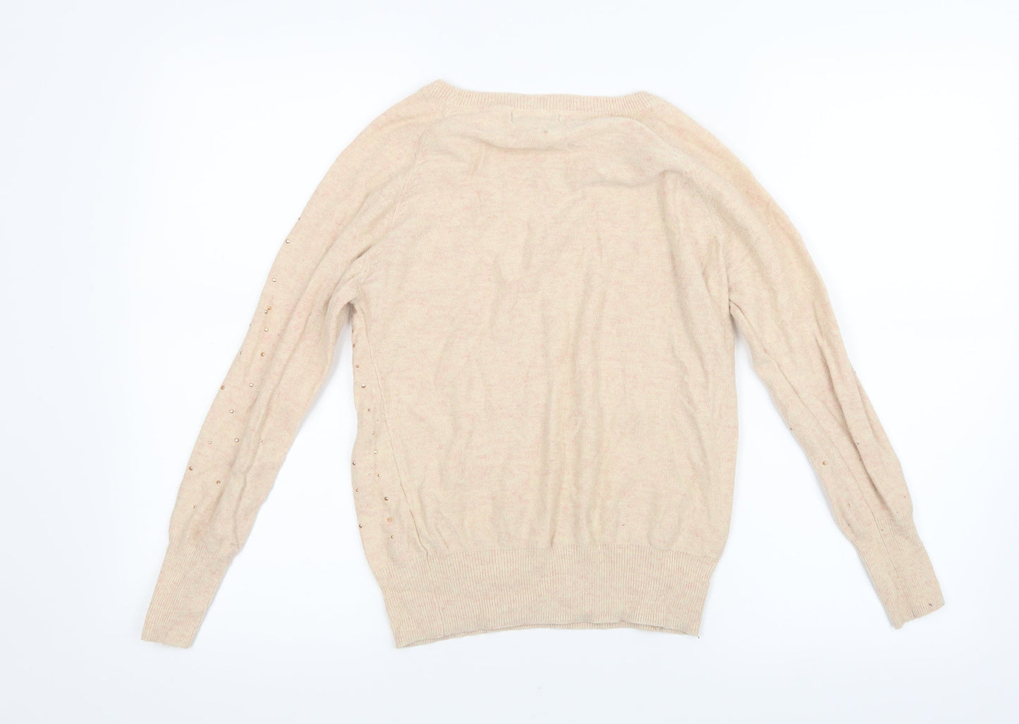 South Womens Beige  Knit Pullover Jumper Size 8