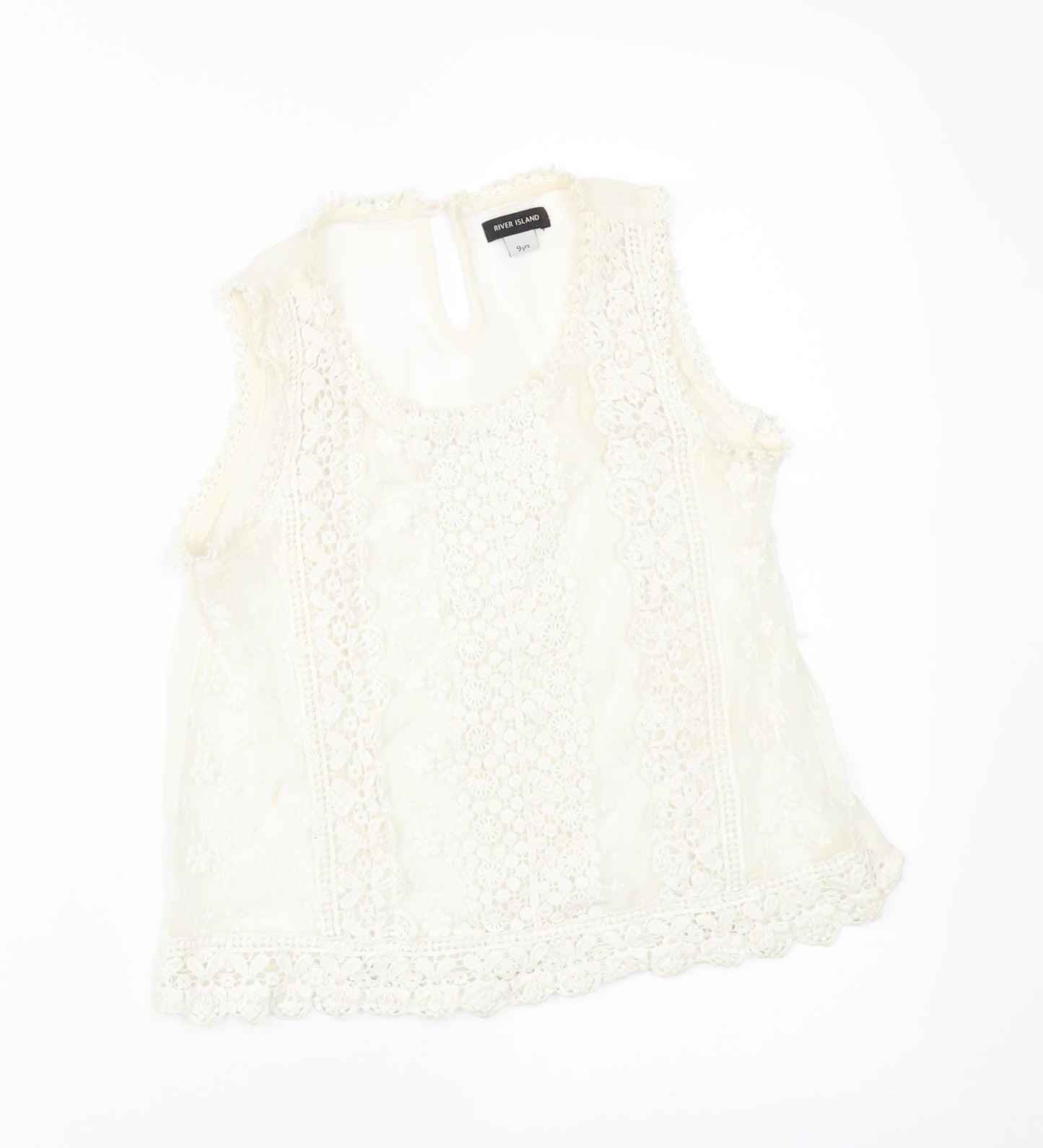River Island Girls Ivory   Basic Blouse Size 9 Years