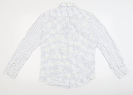 Gap Mens White Check   Button-Up Size M
