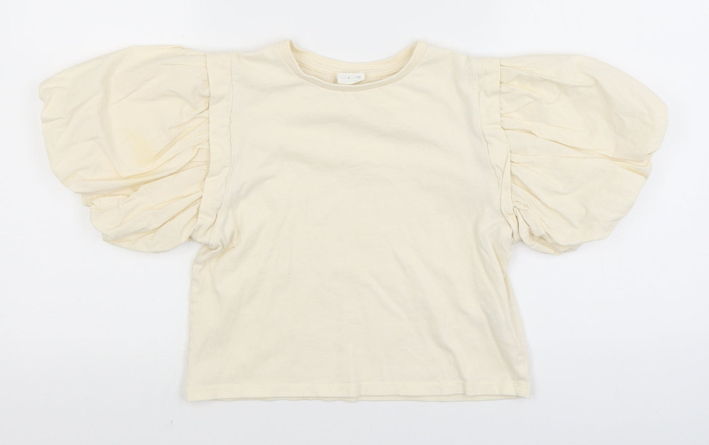 Zara Womens Ivory   Cropped T-Shirt Size 6