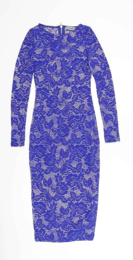 Alice and You Womens Blue Floral  Bodycon  Size 10