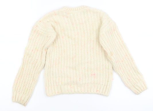 M&S Girls White   Pullover Jumper Size 6-7 Years