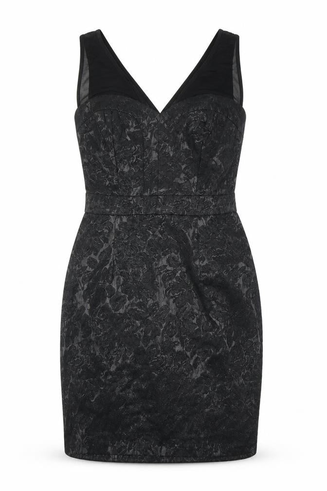 Womens Black Floral  Sheath  Size 10