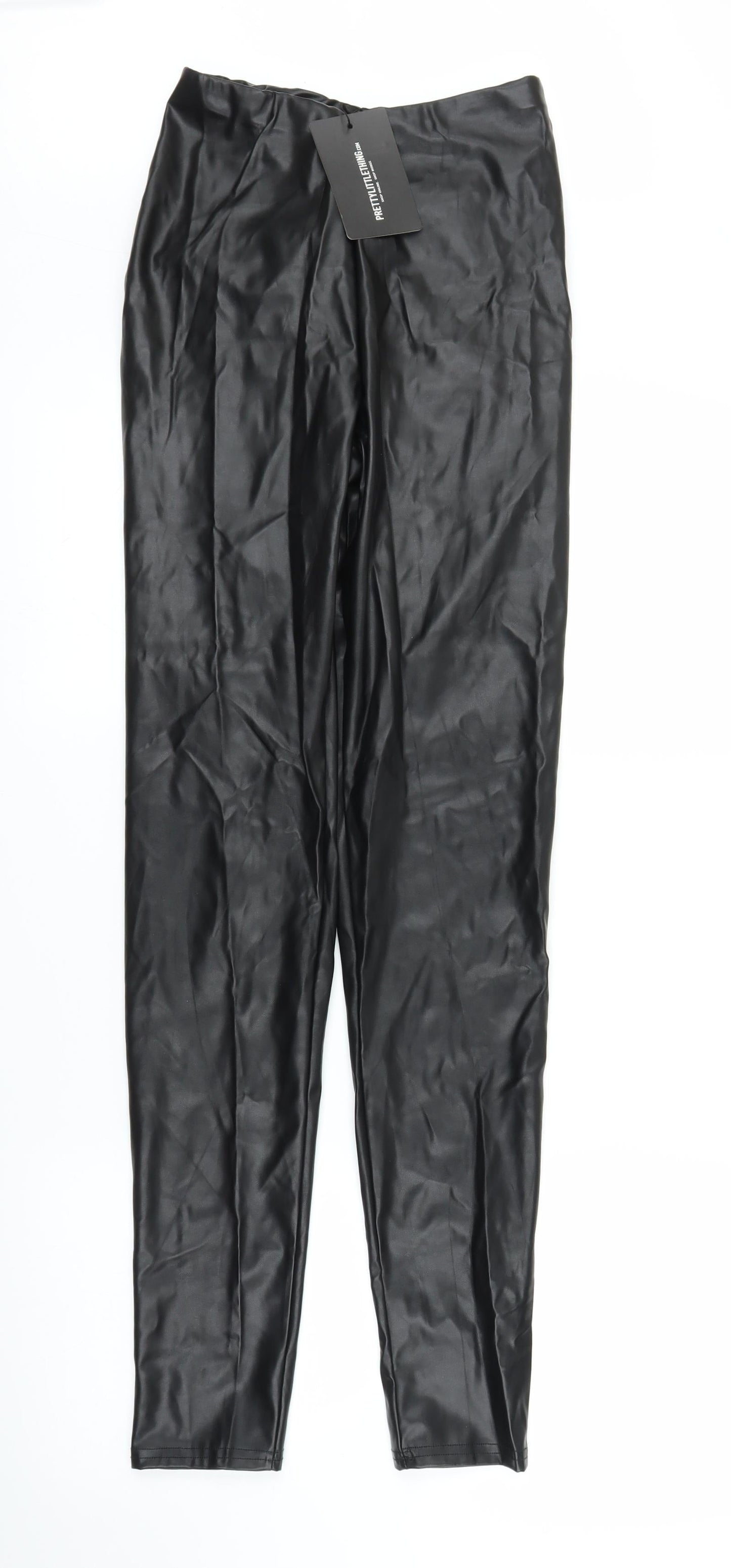 PRETTYLITTLETHING Womens Black   Carrot Trousers Size 8 L31 in