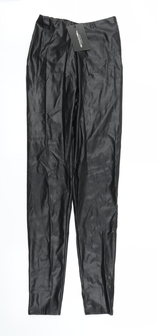 PRETTYLITTLETHING Womens Black   Carrot Trousers Size 8 L31 in